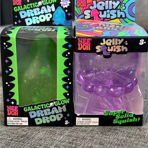Nee Doh Galactic Glow Dream Drop & Jolly Squish Purple Squishy Combo